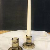 smoked glass candle holders