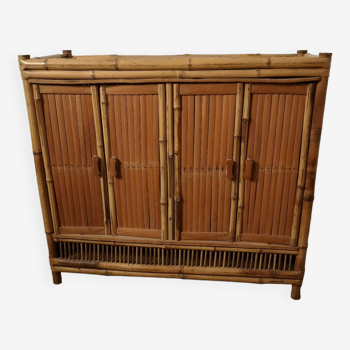 Rattan bamboo cabinet