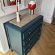 Vintage chest of drawers - 1950s - marble - midnight blue