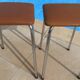 2 vintage stools with faux leather tops