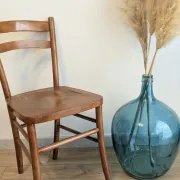 Vintage patina Luterma curved wood bistro chair – Antique