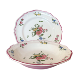 Set of 2 round ceramic dishes Fleuries Saint Amand