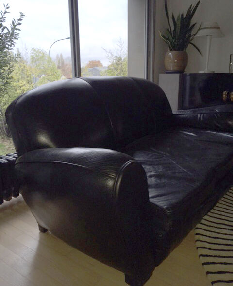 Canape Leather type Pullman 1940 3 places