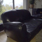 Canape Leather type Pullman 1940 3 places