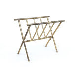 Brass Bamboo Magazine Rack ★ 50s 60s 70s Mid Century Modern Danish Design