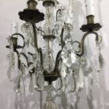 Chandelier 4 Lights Crystal And White Bronze