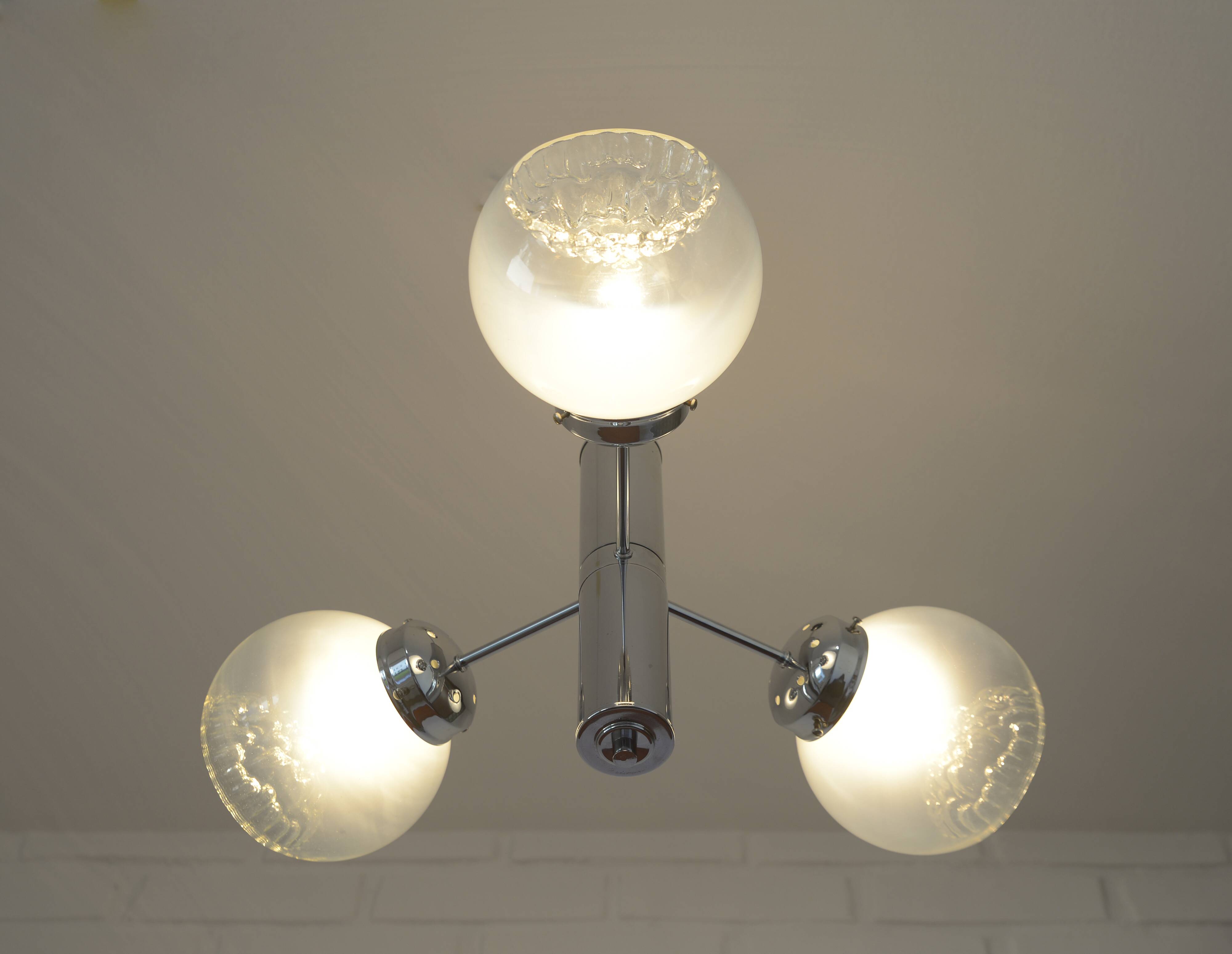 Vintage Murano Glass Pendant Lamp / Mazzega Sputnik Chandelier 1970's