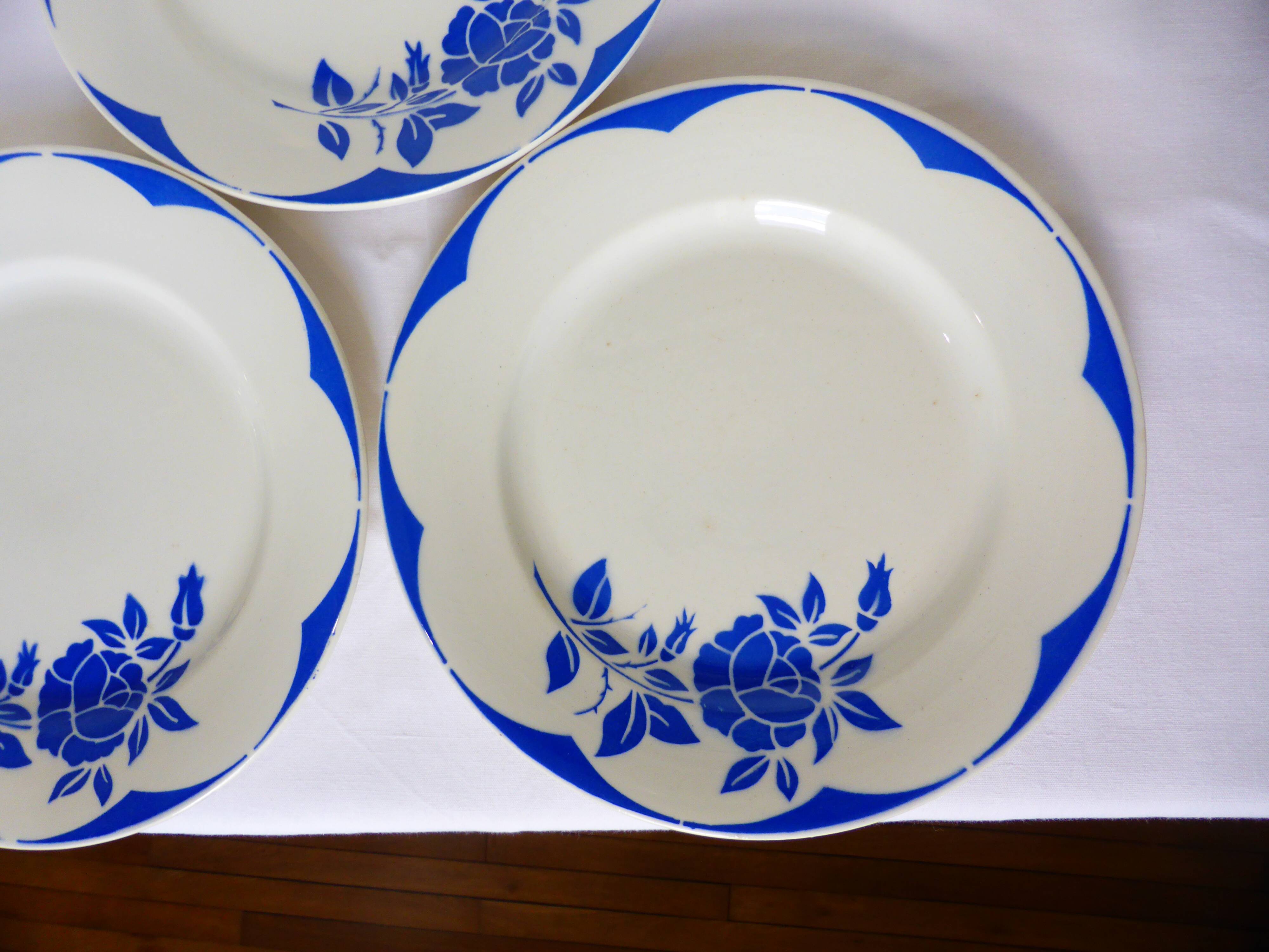 3 flat plates of Digoin Sarreguemines model Corsica