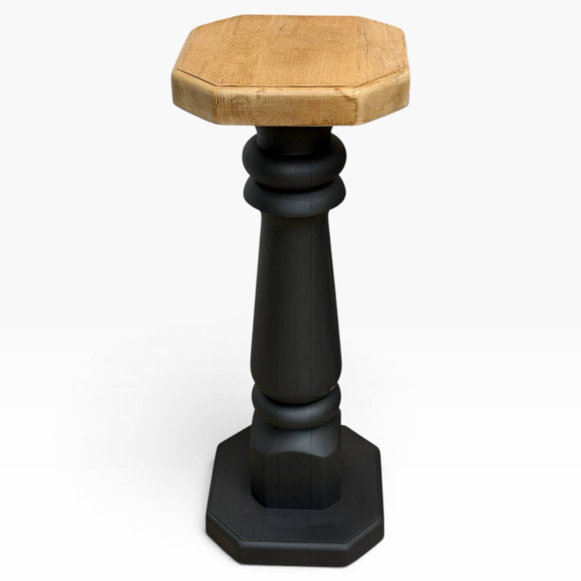 Paire de piédestaux/colonnes vintage 1970 chêne massif