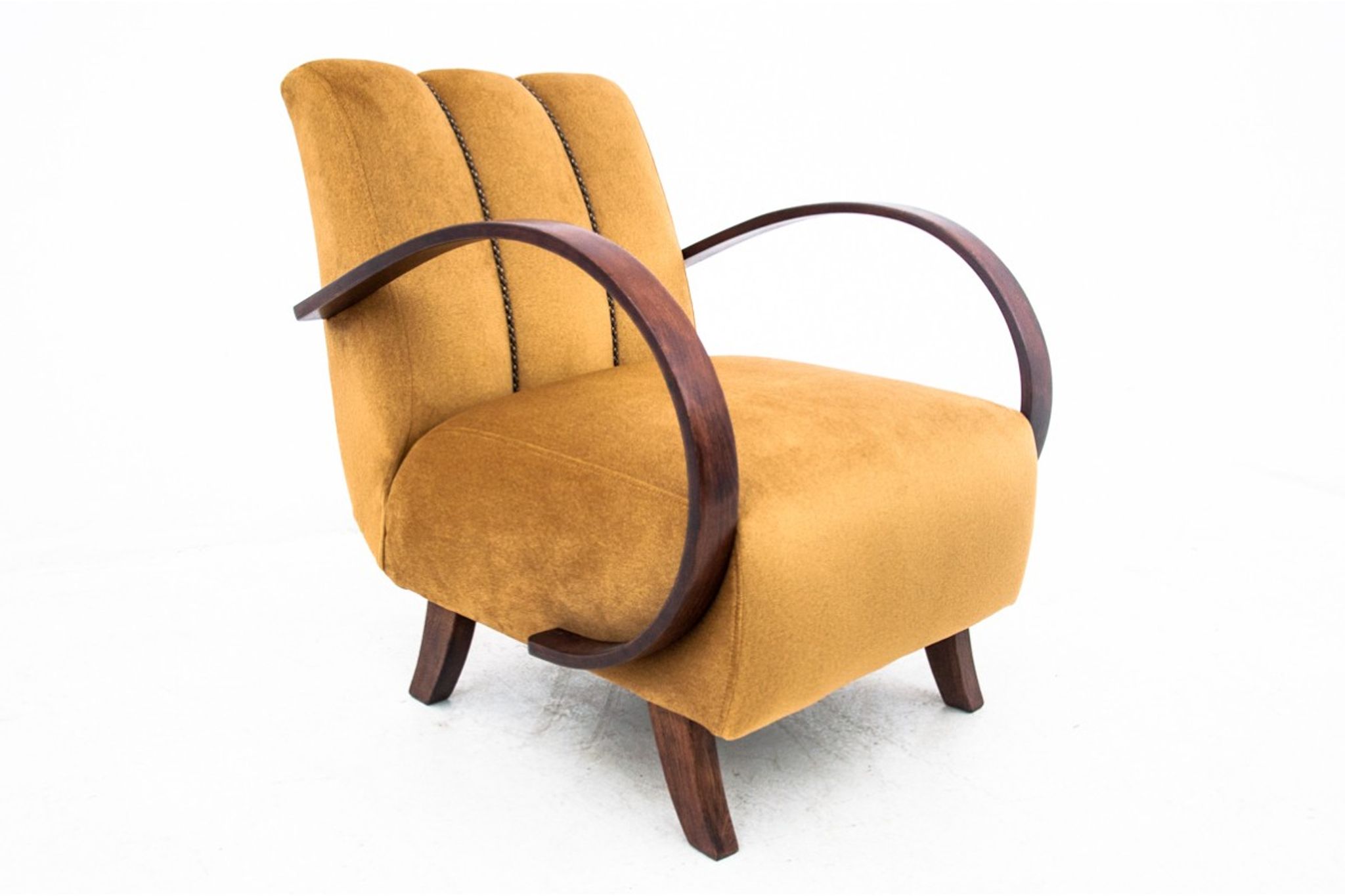 Pair of art deco armchairs, designed by J.Halabala, Czech Republic, 1930s, after renovation