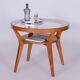 Table basse du milieu du siècle en chêne et verre, tchèque, années 1950.