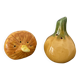 Vintage barbotine pepper and salt shaker in the shape of garlic and onion