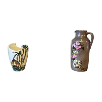 Lot de 2 vases pichets Vallauris ( ébréchés )