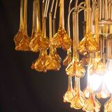 Lustre à fleurs en verre de Murano orange de Marilyn Monroe, années 1970