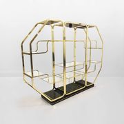 Brass Glass Octagonal Etagere Hollywood Regency 70s Midcentury