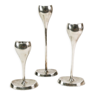 Modernist "tulip" candlesticks, Kronen Denmark, 1970s