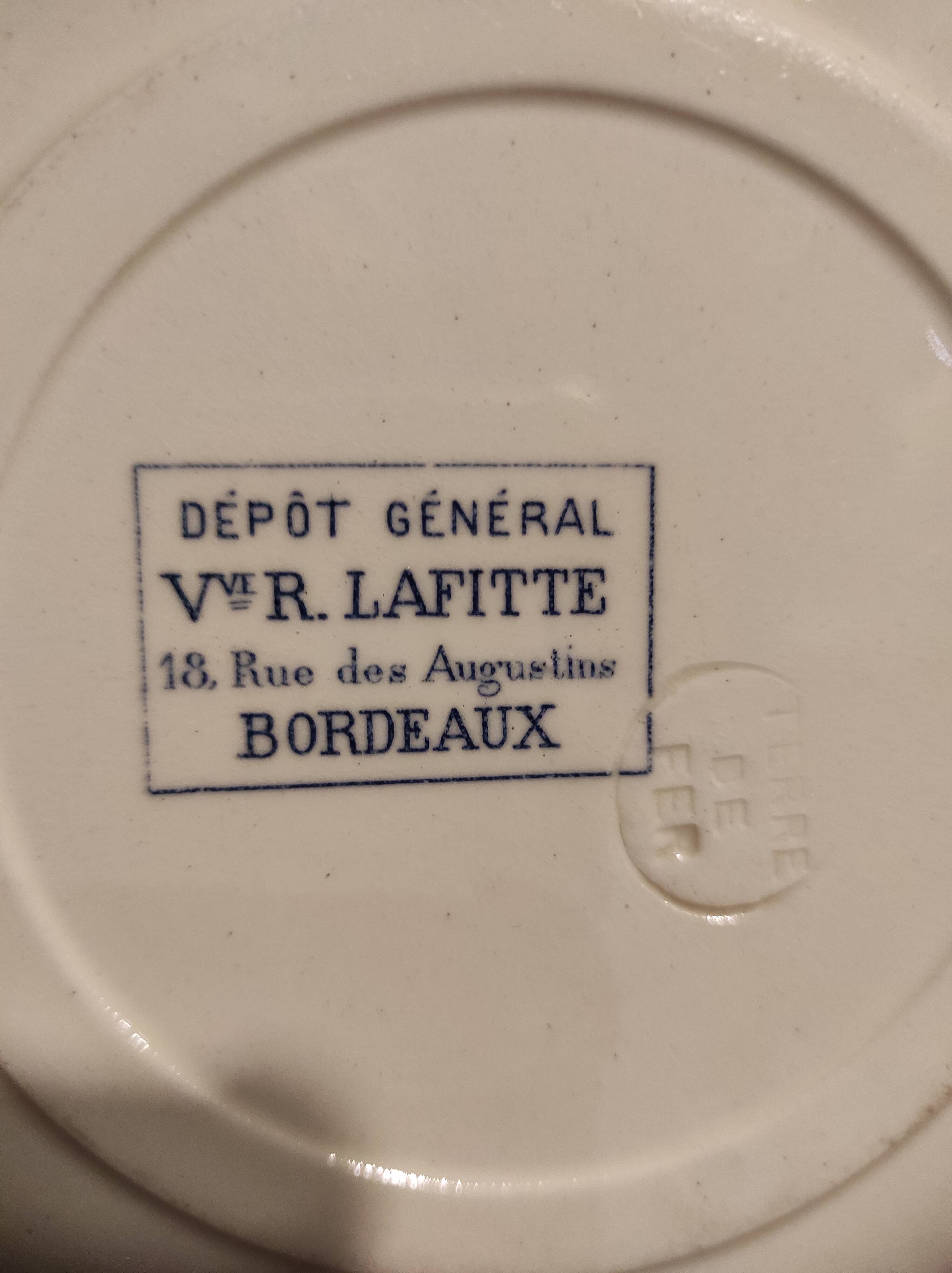 French vintage soup plate, R. Lafitte, Terre de Fer, Salins
