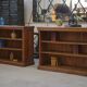 Pair of solid oak bookshelves from the 1920s.