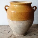 Old yellow glazed jam jar from the South West