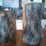 Duo of ceramics "wood" of Vallauris