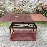 Modular vintage oak coffee table with Albert Ducrot's magical system