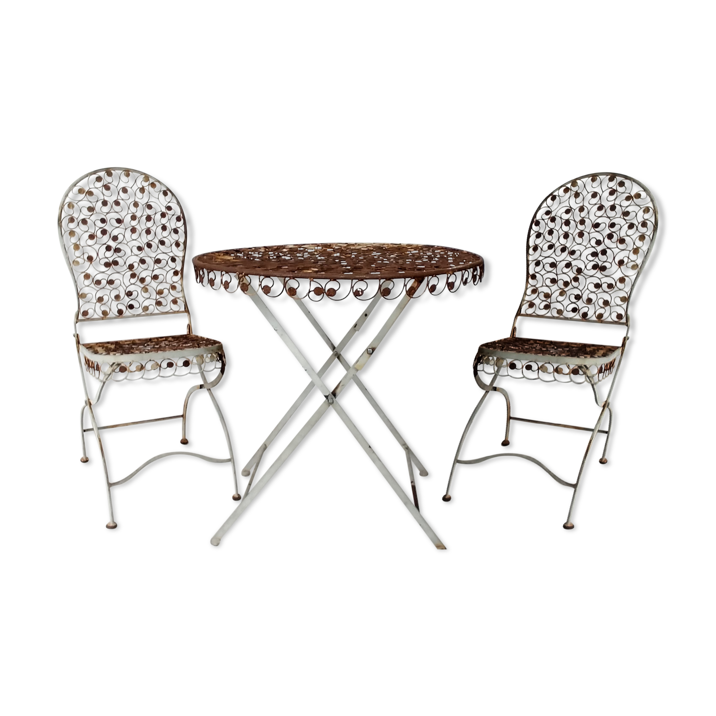 Set table and 2 garden chairs