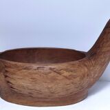 Solid wood fruit bowl carved bird
