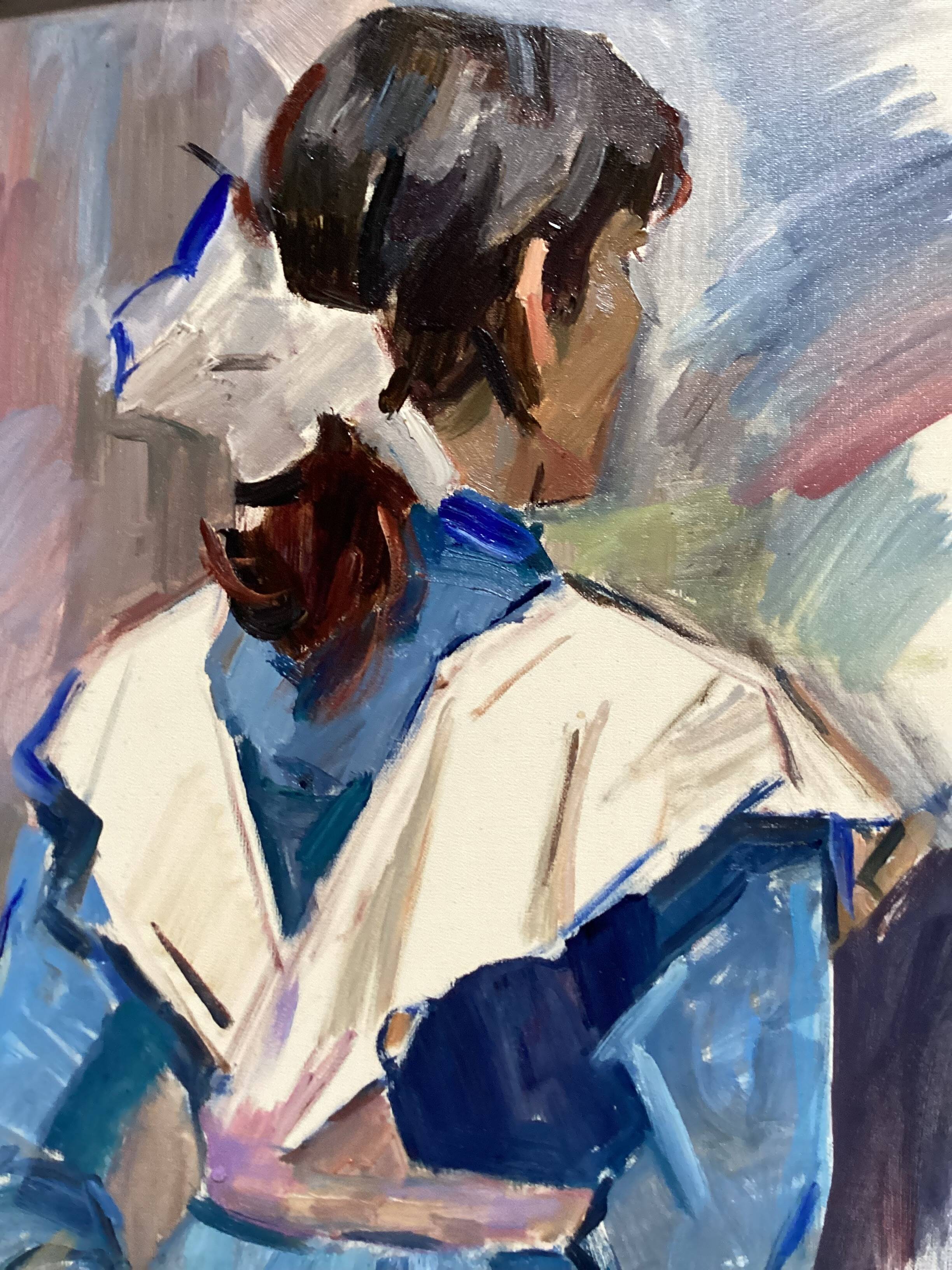 Oil painting on canvas signed dimensions: height -57cm- width -41 cm-