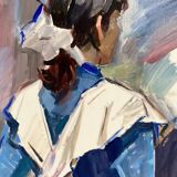 Oil painting on canvas signed dimensions: height -57cm- width -41 cm-