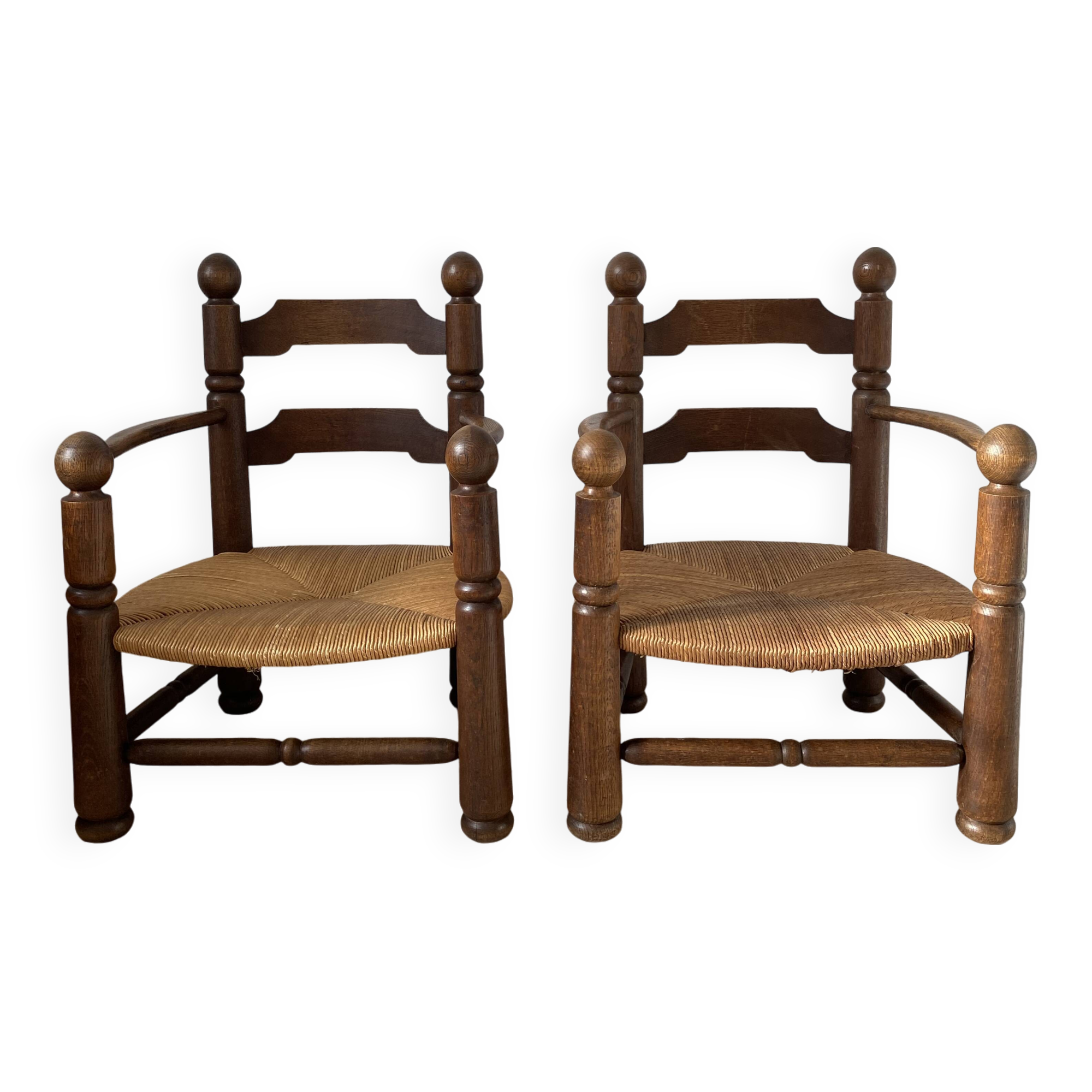 Pair of low armchairs in the Dudouyt style