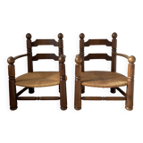 Pair of low Dudouyt-style armchairs