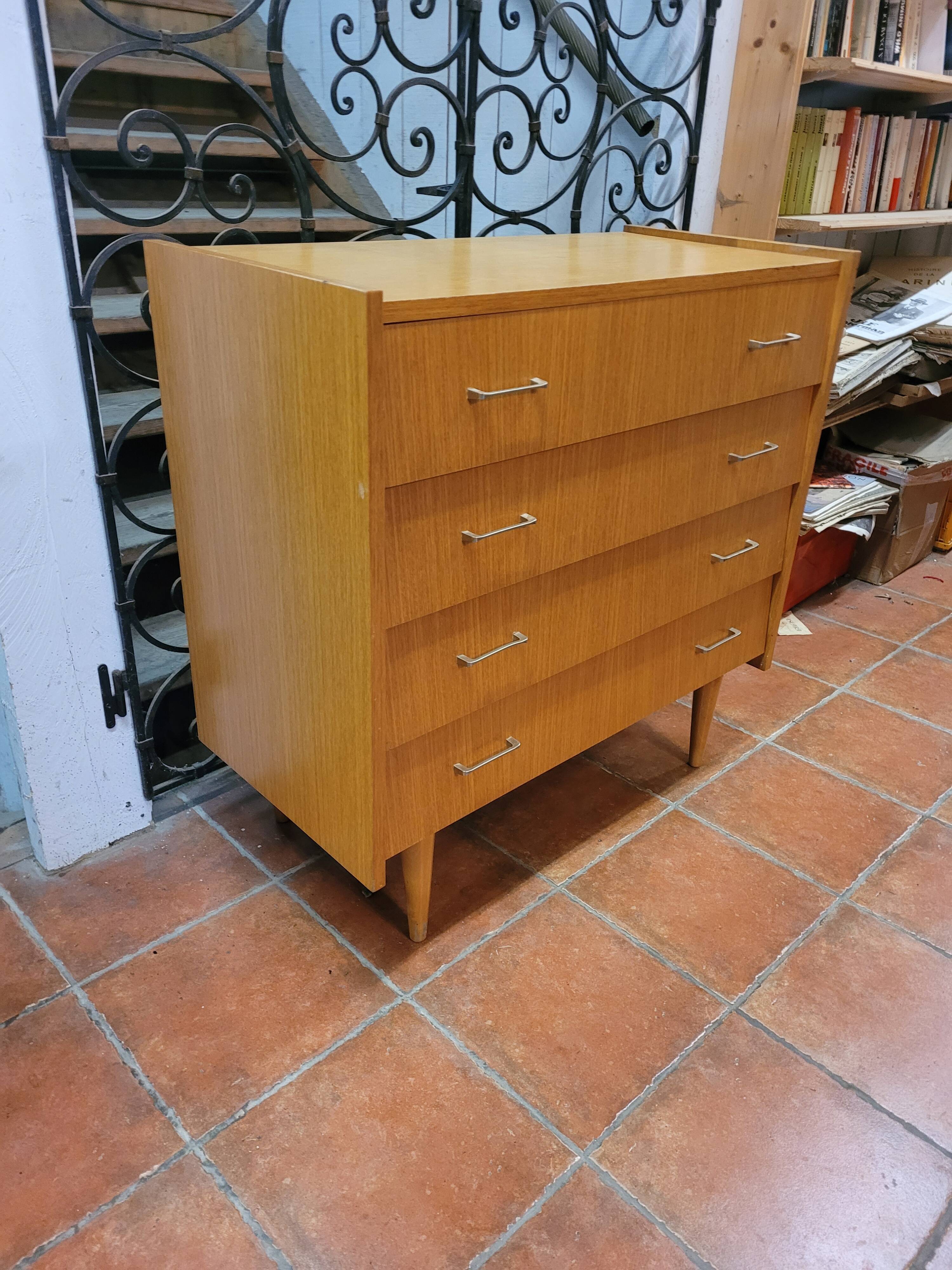 Vintage oak chest of drawers from the 60s