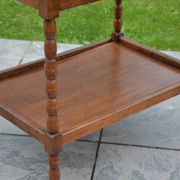 Desserte en bois, plateau en verre