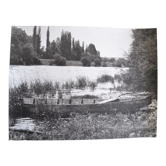 Photo argentique anonyme riviere et canoe vers 1970