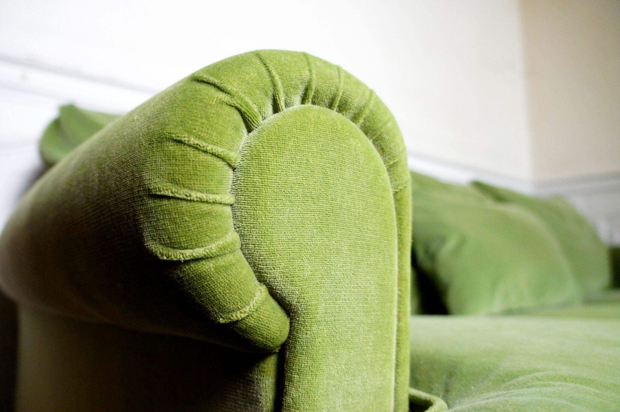 Vintage velvet convertible sofa