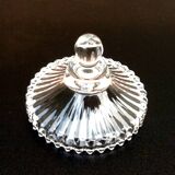 1960s pot with lid (fleur de sel..) ribbed transparent glass