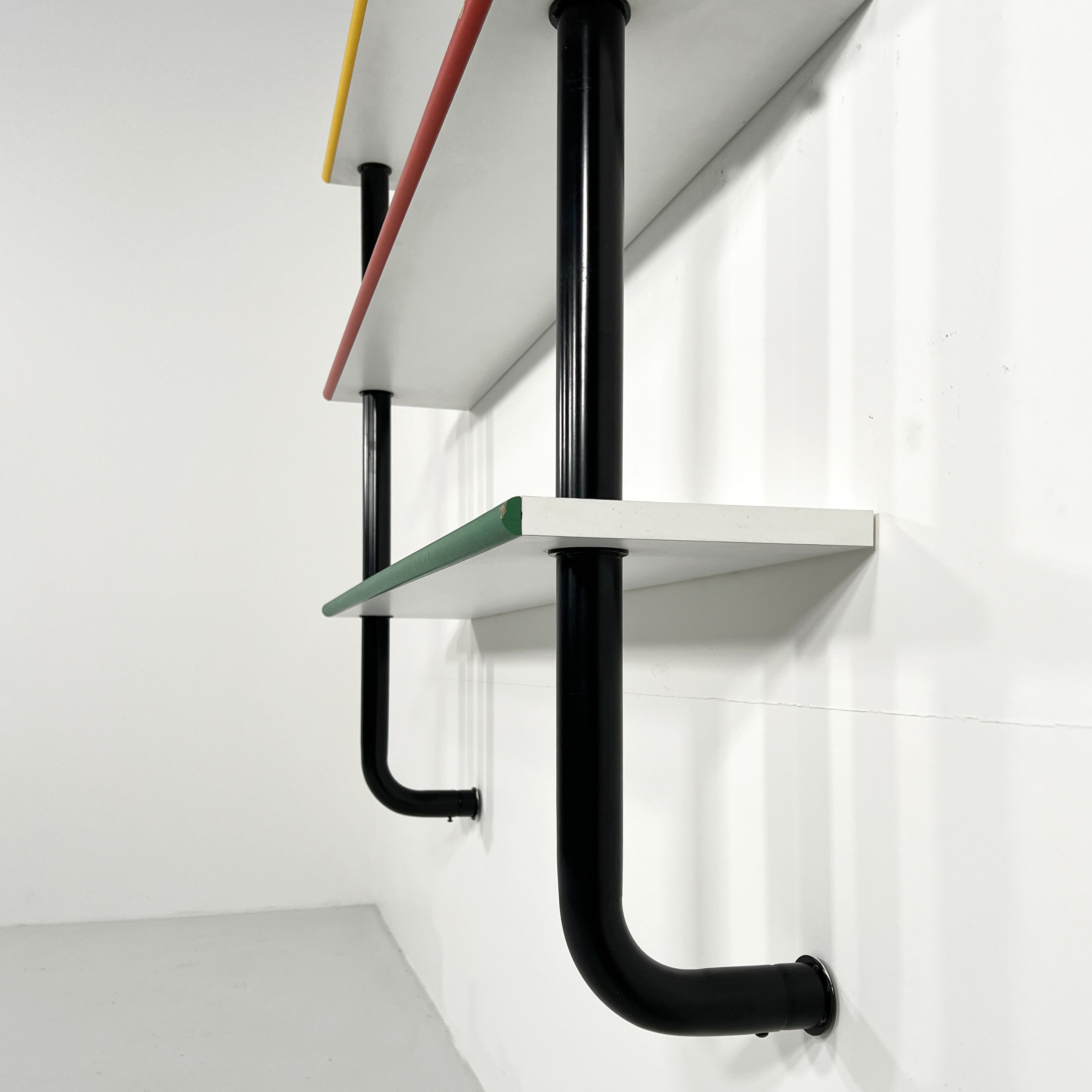 Multicolored tubular wall shelf, 1980