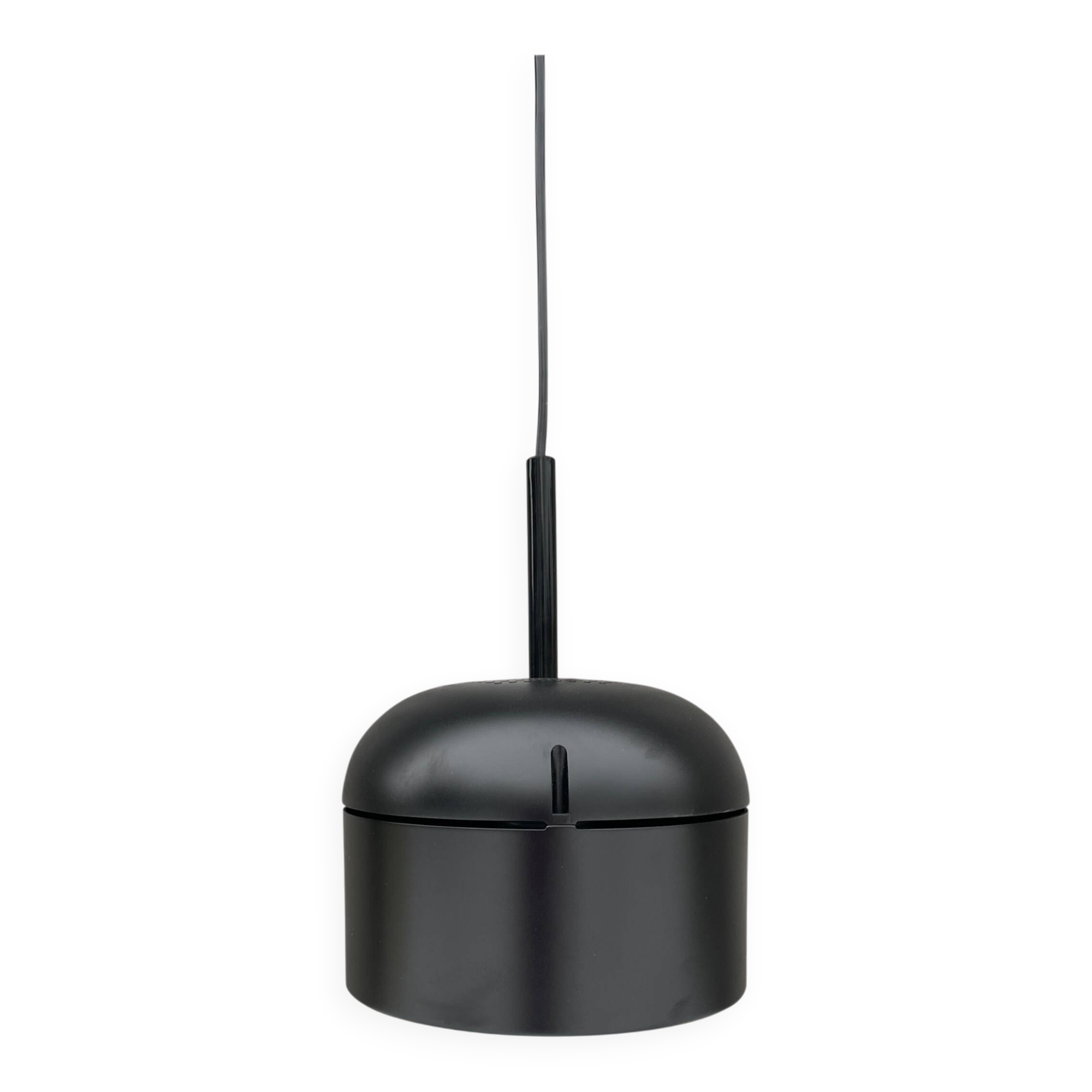 Black pendant lamp designed by Arnold Berges for Staff Leuchten, 1970.