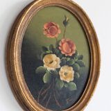 Set of 3 paintings bouquet of flowers