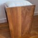 Antique Art Deco piano bench stool rosewood white bouclette fabric
