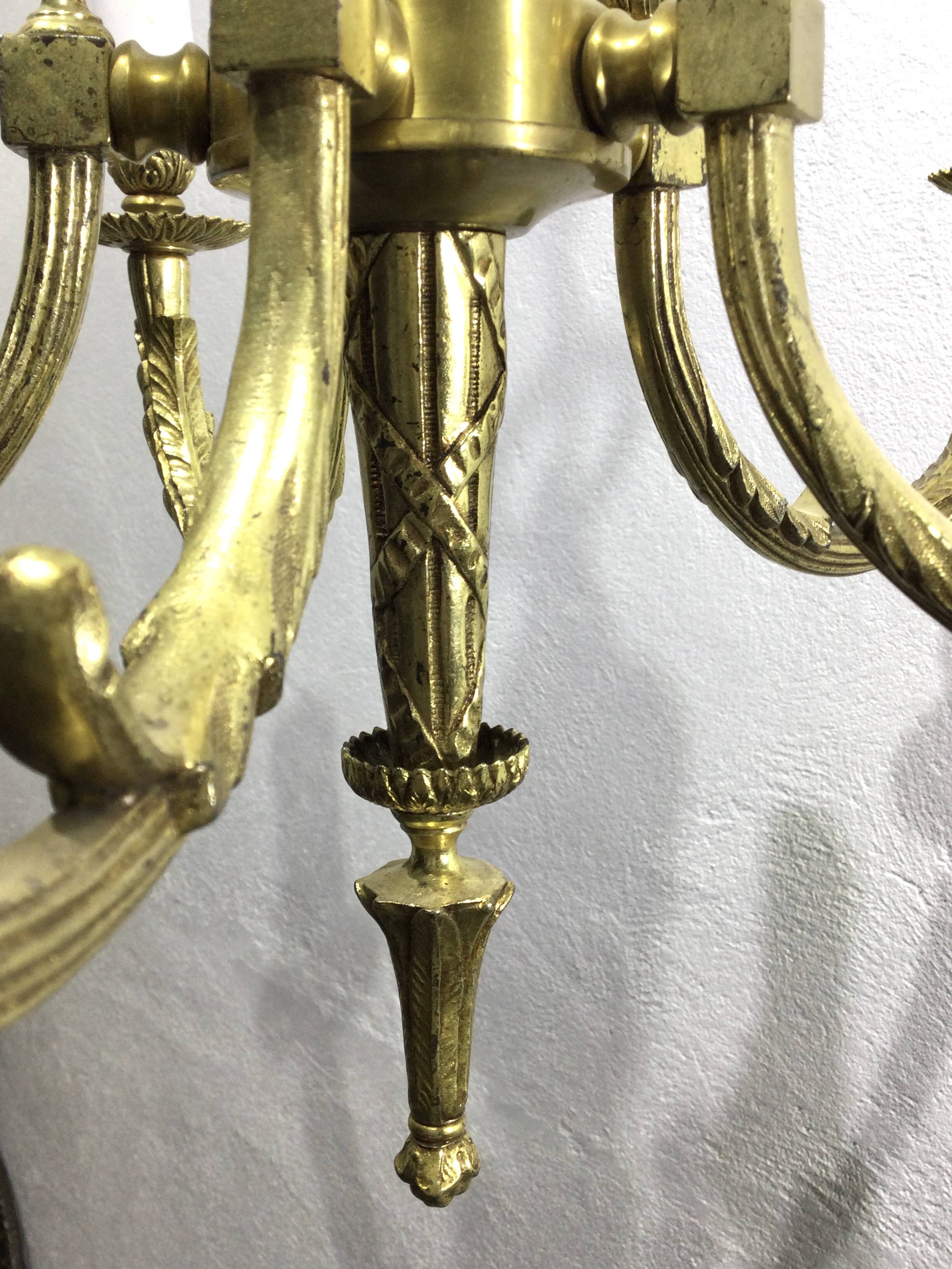 Louis XVI Bronze Chandelier 5 Lights