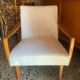Fauteuil vintage bois et tissu