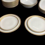 Tableware, 25-piece service, white porcelain and fine gold Winterling