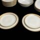 Tableware, 25-piece service, white porcelain and fine gold Winterling