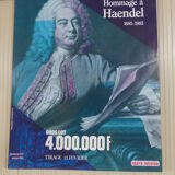 Affiche originale loterie nationale tricentenaire hommage a Haendel 1985