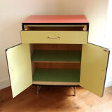 Buffet bas rockabilly vintage en formica structure eiffel.