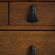 Desk / Chest of drawers in modern Danish oak from the early 20th century with shell handles.