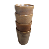 Series of 4 Digoin sandstone cups