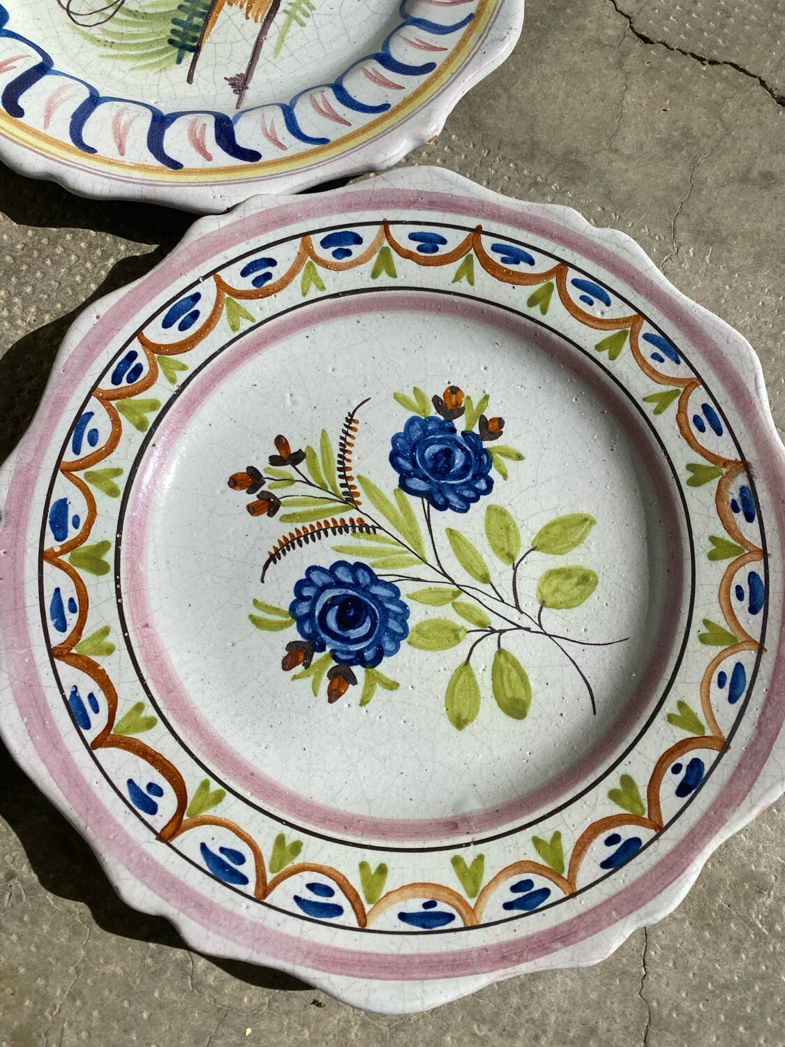 18th century Nevers earthenware plates