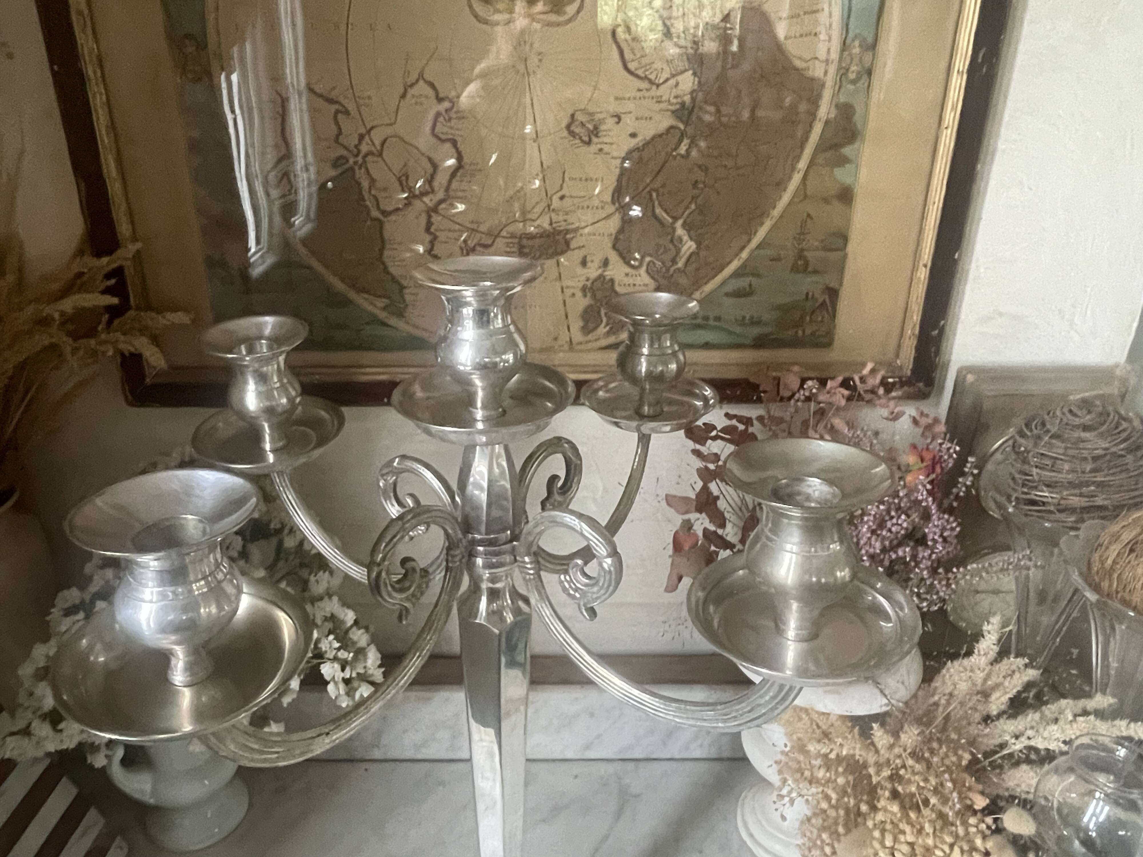 52cm silver-plated metal chandelier